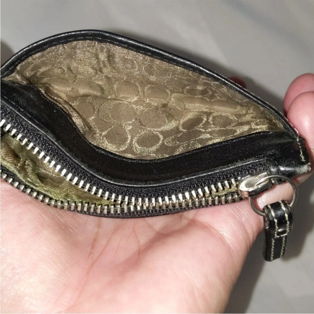 Coach Black Leather Keychain Wallet